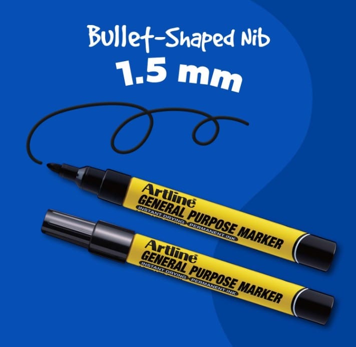 ปากกาเคมี ARTLINE EKPR-GPM หัวกลม 1.5 มม. สี ดำ_4